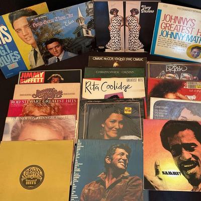 Vintage Vinyl Records Featuring Elvis, Jimmy Buffett, Barry White & More