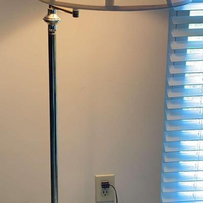 Brass-Style Swing Arm 3-Way Floor Lamp with Shade