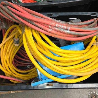 2622 • tote with heavy duty extension cords & electrical spider box