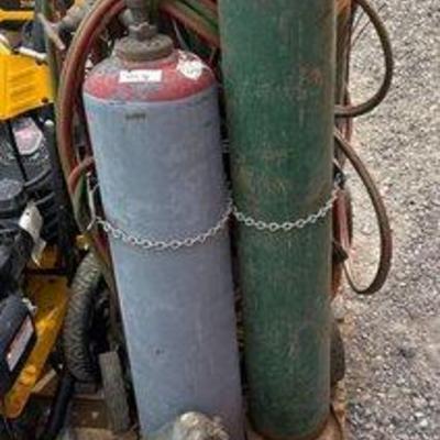 80008 • 2 oxy acetylene torch systems and air tank
