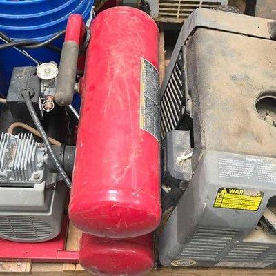 2632 • porter cable twin stack air compressor & coleman powerman...