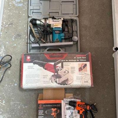 2180 • hammer drill, 6” jamb saw and cordless li ion drill