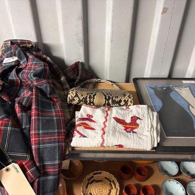 8400 • pendleton clothes, hand embroidered top, purse and cat art...