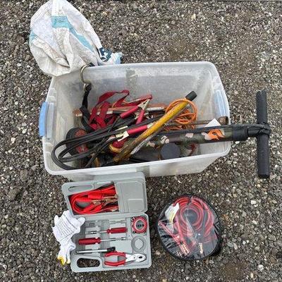 83006 • jumper cables, tire air pump, steering wheel lock, lug wre...