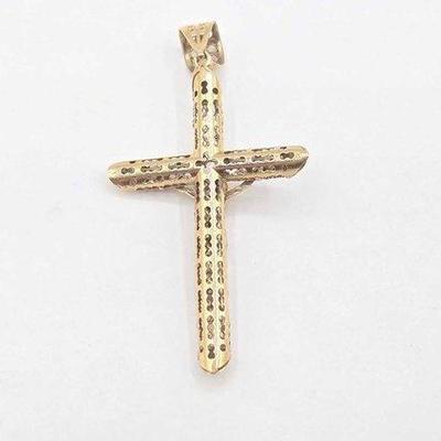 #802 • 10k Gold Crucifix Cross Pendant, 7.1g
