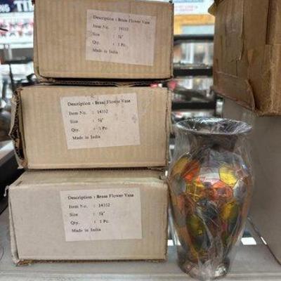 2196 • new!!! 13 brass flower vases