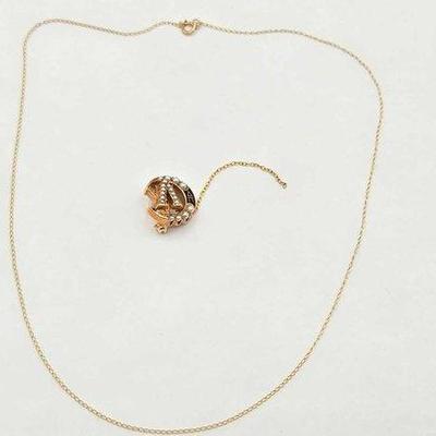 #812 • 10k Gold Broken Chain & Fraternity Pin, 3.4g
