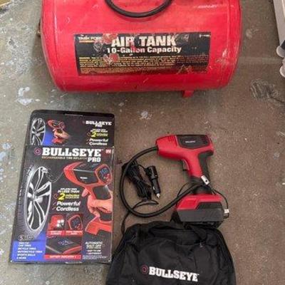 2172 • 10 gallon air tank and bullseye rechargeable tire inflator