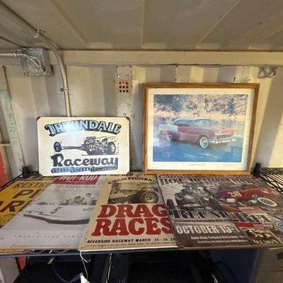 4004 • vintage style metal signs and framed photo