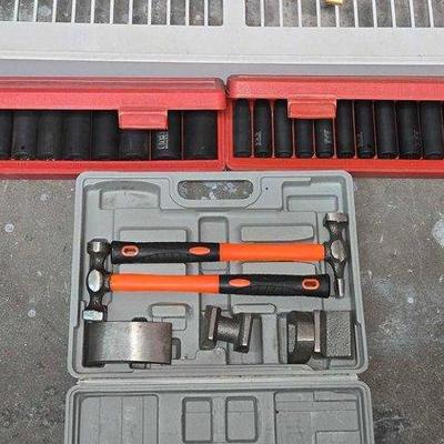 #2074 • (2) Tekton Socket Sets & Body Repair Tool Kit
