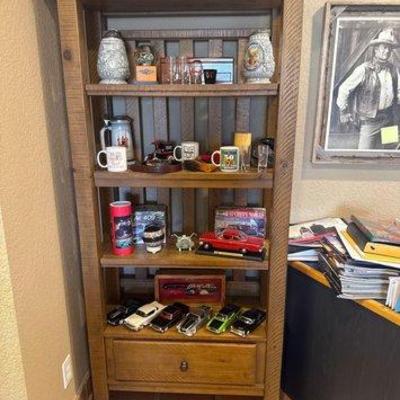 #7026 • Wooden Bookshelf with Drawer

