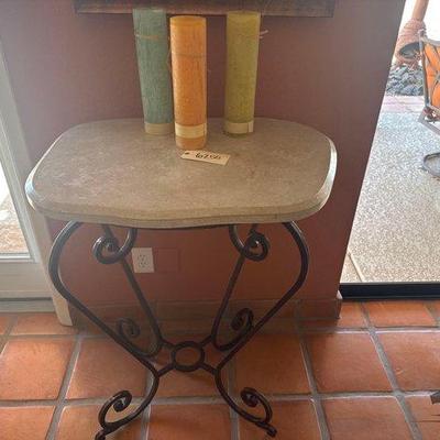 #6255 • Marble Table with 3 Candles
