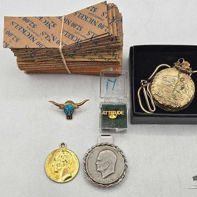 #48 • Eisenhower Dollar Money Clip, Pins & More
