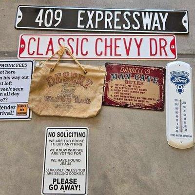 #1105 • (7) Metal Signs & Wall Decor
