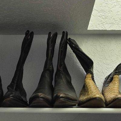 #7605 • (3) Pairs of Mens Cowboy Boots
