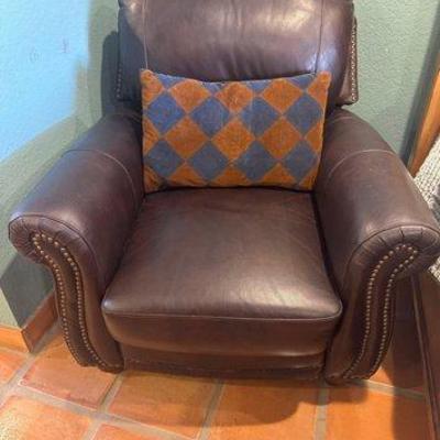 #7034 • Leather Chair with Pillow
