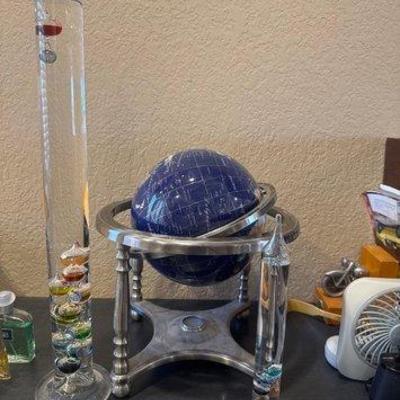 #7030 • 2 Galileo Thermometers and Gemstone Globe

