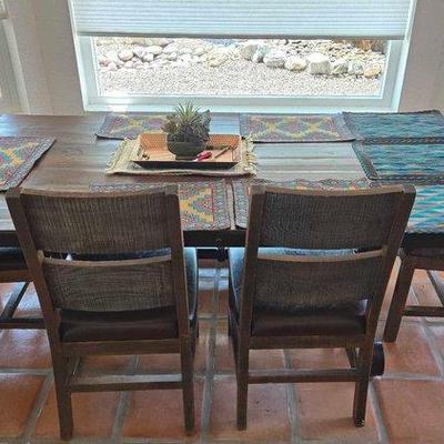 #6215 • 6 Person Wooden Table & Place Mats
