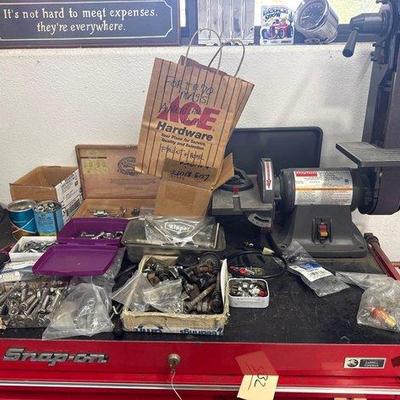 #1260 • Dayton Belt and Disc Sander, Lug Nuts, Bolts, Lightbulbs
