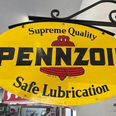 #1885 • Pennzoil Sign with Bracket
