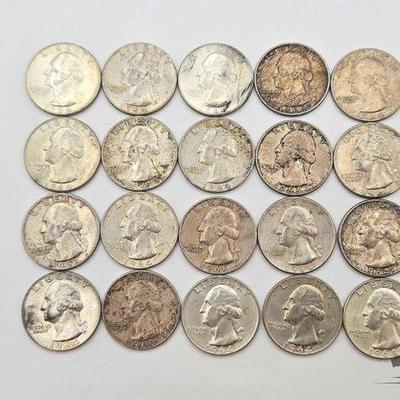 #22 • (20) 90% Silver Quarters, 125g
