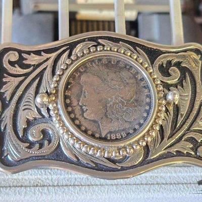 #2090 • 1888 Morgan Silver Dollar Belt Buckle
