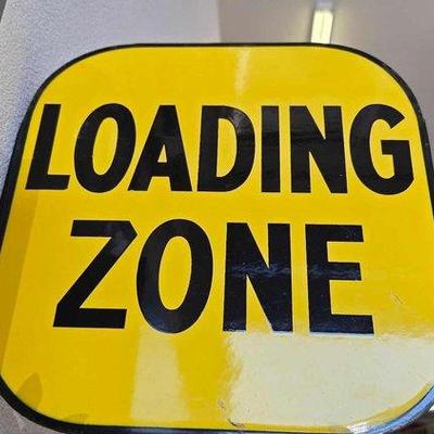 #1035 • Porcelain Loading Zone Sign
