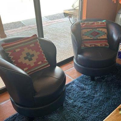#6275 • (2) Swivel Chairs with (2) throw pillows
