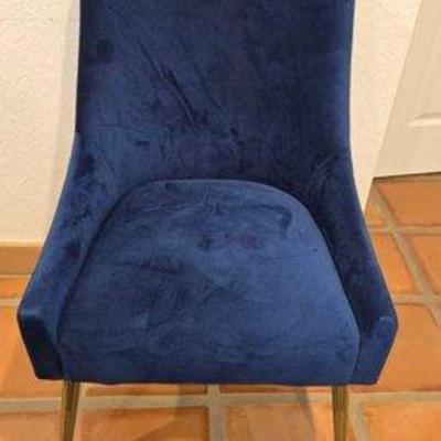 #7305 • Blue Velvet Side Chair
