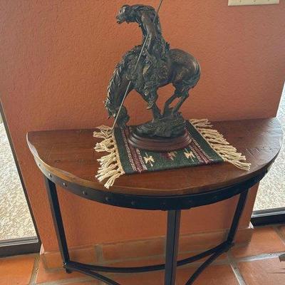 #6265 • Entry Table with Bronze Replica Statue
