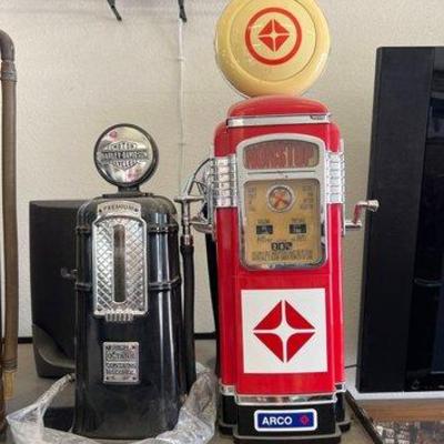 #1850 • (2) Miniature Harley-Davidson and Nonstop Gas Pumps
