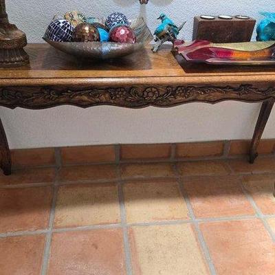 #6040 • Wooden Carved Sofa Table
