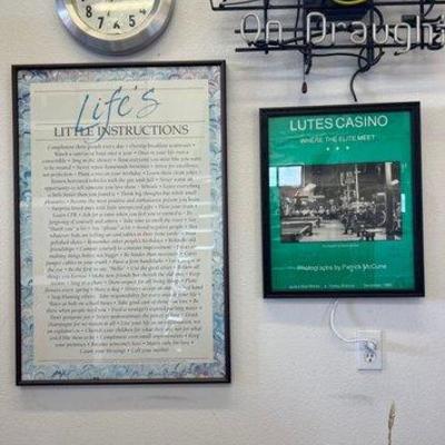 #2175 • (2) Pictures and (1) Clock **Neon Sign NOT INCLUDED**
