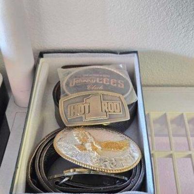 #2100 • (2) Belts & (3) Belt Buckles
