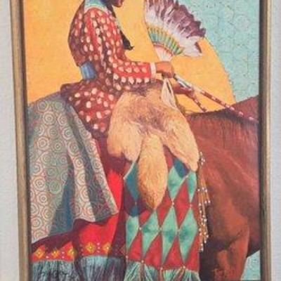 #6500 • "Night Bloom" Terry Cooke Hall Framed Canvas
