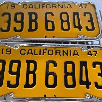 #1150 • (2) 1947 California License Plates
