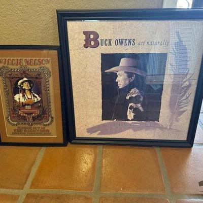 #7040 • 2 Framed Musician Posters
