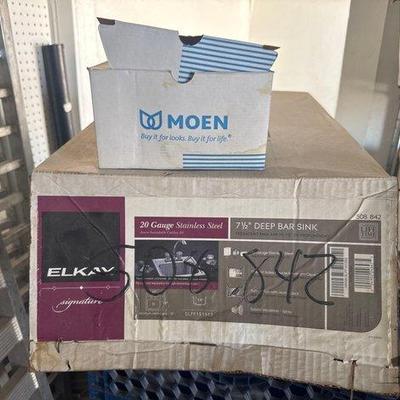 #9014 • Elkay Stainless Steel Sink and Moen Brantford Shower Trim
