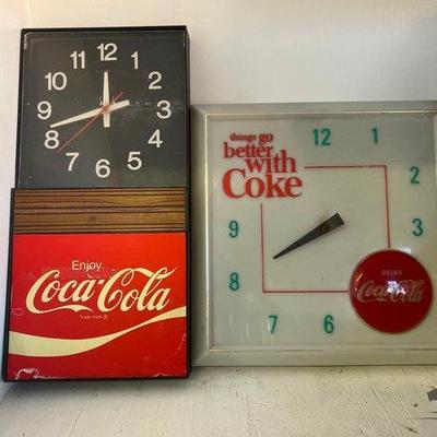 #2540 • (2) Coca-Cola Clocks
