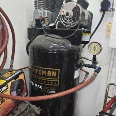 #1640 • Craftsman 60 Gallon Air Compressor, Hoses & Morw
