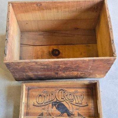 #2120 • Wooden Crate & Old Crown Wooden Tray
