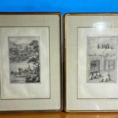 Pair of late 18th century french lithographs life of confucius