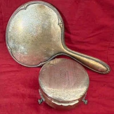 Franz mosgau 800" german silver mirror & birks sterling ring box