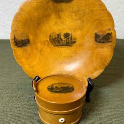 Mauchline wood plate thread holder