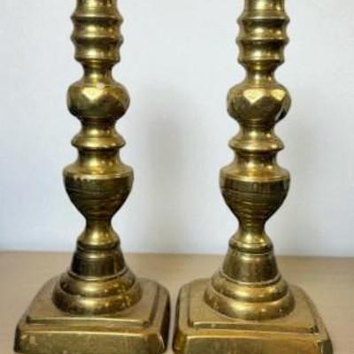 19th century brass candle sticks