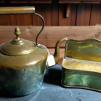 Antique georgian copper kettle match box
