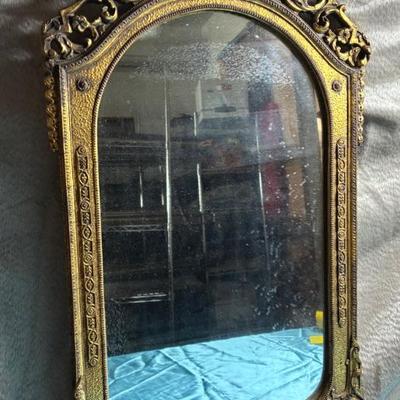 Antique edwardian wall mirror with gilt frame