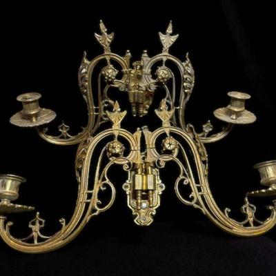 Pair of 19th century gilt bronze wall sconces