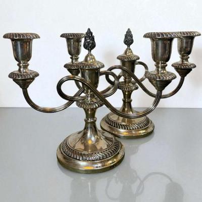 Pair of silver candle holders hallmarked