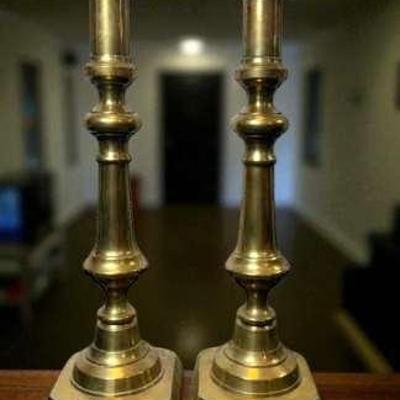 19th century brass candle sticks